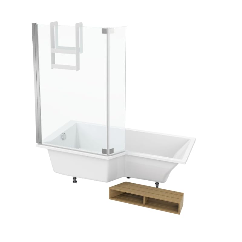 Pack baignoire bain douche 180 x 90 JACOB DELAFON Neo version gauche + pare bain chromé