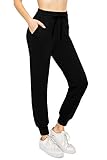 ALWAYS Super Soft, Stretchy Drawstring Women's Joggers with Pockets - Tapered Cuff Casual Joggers for Women, Ideal for Daily Wear Black 2 US 2XL