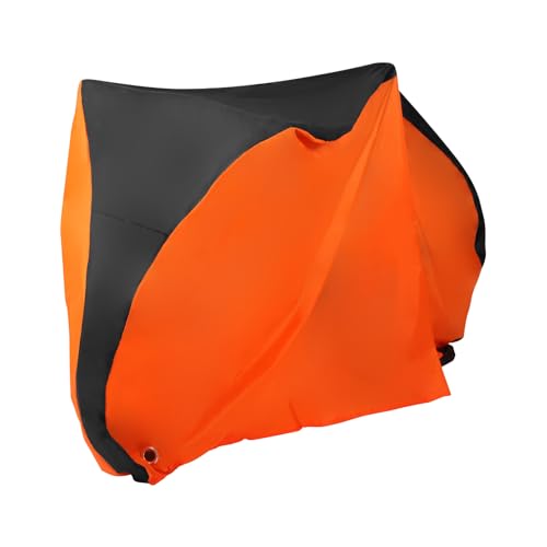 ANFTOP Telo Copribici ,Copertura per Bici Impermeabile e Antipolvere con Design Nero/Arancione - Protezione per Bicicletta da Esterno, Mountain Bike, Bici da Città - Taglia Universale