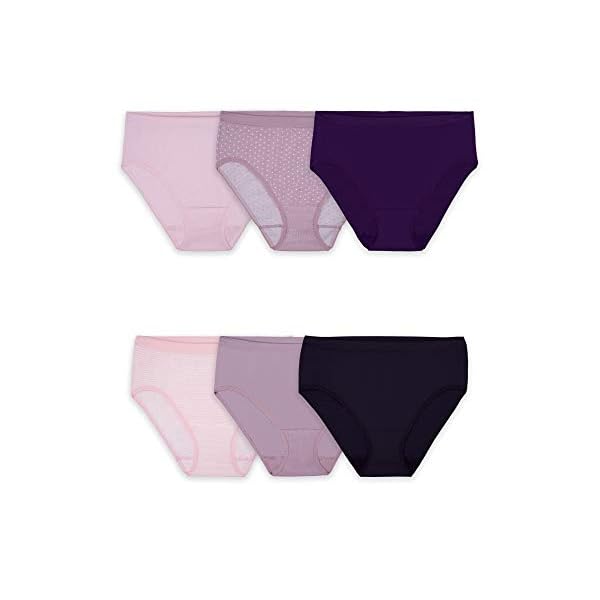 Fruit-of-the-Loom-Womens-Seamless-Panties Fruit of the Loom Women's High Cut Briefs Seamless Panties with 360° Stretch, Hi Cut-6 Pack-Assorted Colors, 6