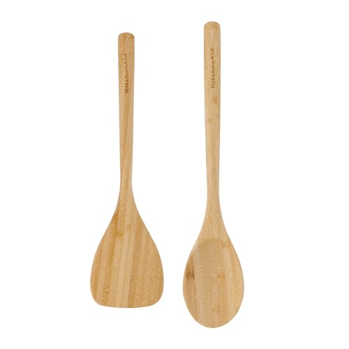 KitchenAid - Set of 2 Bamboo Tools Spoon & Short Turner by KitchenAid - Used condition - CA$7.27