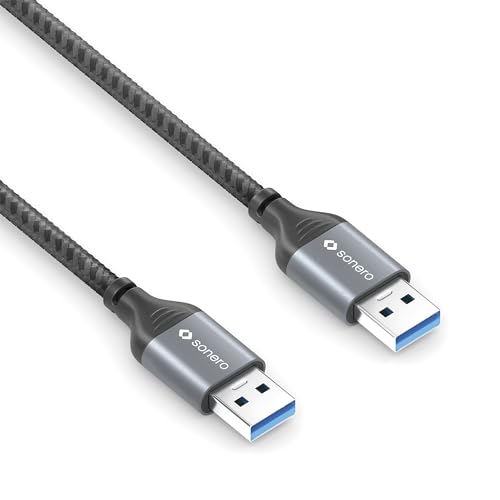 Sonero USB-A to USB-A Data Cable, 1m, 5GB/s, Space Grey/Black, 1,00 m - Image 3