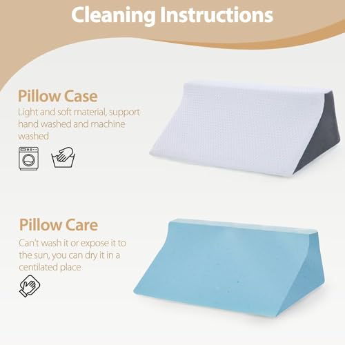 Touchutopia Wedge Pillow for Sleeping, Side Sleeper Body Back Positioners for Back Pain, Preventing Bedsores, After Surgery, Pregnancy Support, Ankle Support, Bed Wedge Pillow for Side Sleepers