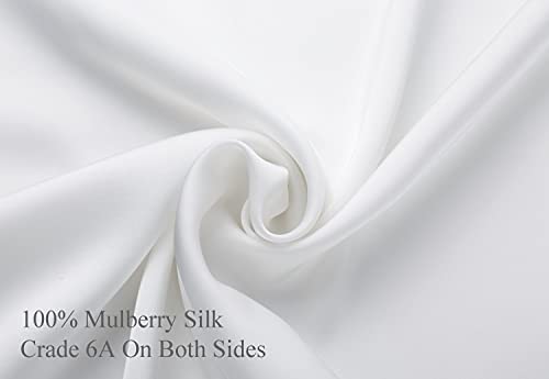 100% Mulberry Silk Pillowcase For Hair And Skin, Both Side 19 Momme Silk With Hidden Zipper,2 Pack (White, Standard) #TOP1