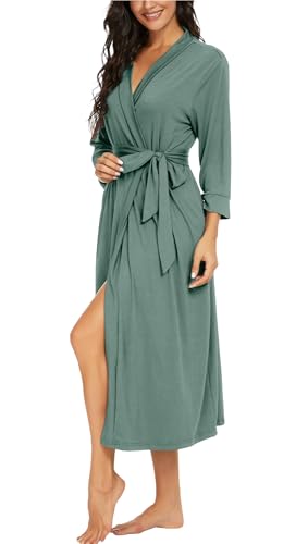 Image of VINTATRE Women Robes Long Knit Bathrobe Lightweight Soft Bath Robe with Pockets