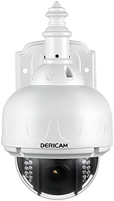 Dericam Outdoor Wireless Security Camera, PTZ Camera, 4X Optical Zoom, Auto-Focus, 1.3 Megapixel, Pre-Installed 32GB Memory Card, S1-32G2, White.