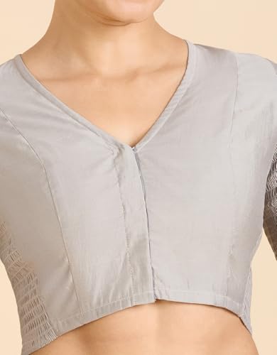 Image of Studio Shringaar Women's Cotton Stretchable (Smocked) Readymade Saree Blouse with Underarm Sweat Pads (Pack of 14 Pads)