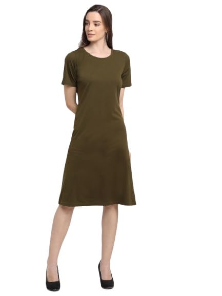 Image of Women's A-Line Cotton Midi Dress