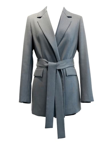 Veste de costume solide avec ceinture blazer d'affaires décontracté femme morphologie en X