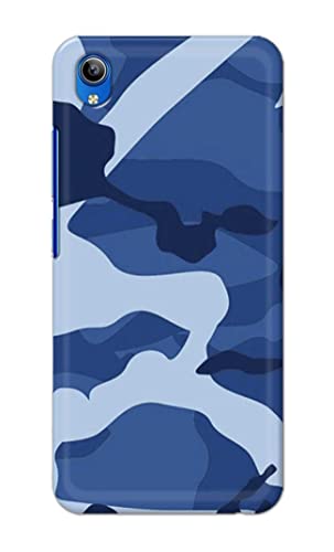 Image of Printed Hard Back Cover Case for Vivo Y91i | Vivo Y90 | Vivo Y91C Back Cover (Army Blue Pattern) -1302