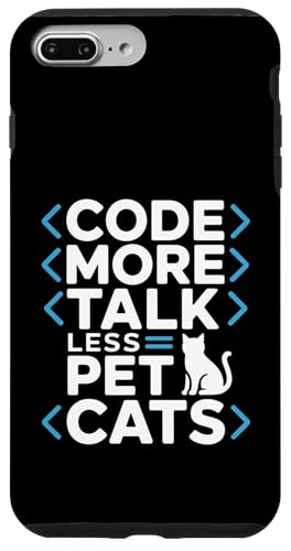 Code More Talk Less Pet Cats �v���O���}�[ �X�}�z�P�[�X iPhone 7 Plus/8 Plus �p
