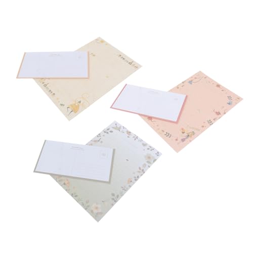 EXAOMBLE 5pcs 創意花柄レター入り おしゃれな便箋と封筒 学校や 用文房具 手紙やメッに