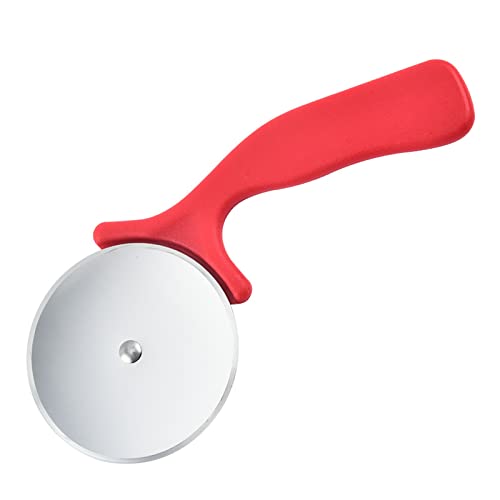 Remorui Pizza Slicer Reusable Pizza Cake Slicer Baking Accessories Bakeware Plastic Handle Red