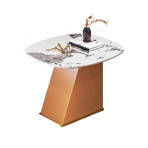 eexbz Sofa Small Side Table, Accent End Table with Wood Frame and Metal Base, 23.6'' Tall Nightstand, Sofa Table Coffee Table for Living Room, Bedroom, Balcony, Office Sofas for Living Room(Orange)