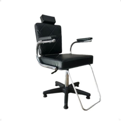 Cadeira elite salao de beleza cabelereiro barbeiro maquiagem design confortavel com regulagem de altura - pistão giratória ajustável (Preto)