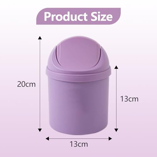 Mini caneca de basura con tapa para escritorio miniatura 2