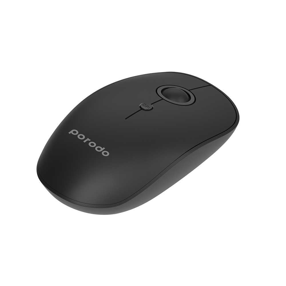 Porodo 2 in 1 Wireless Bluetooth Mouse 2.4 GHz V5.0, Black, PD-WM24BT-BK