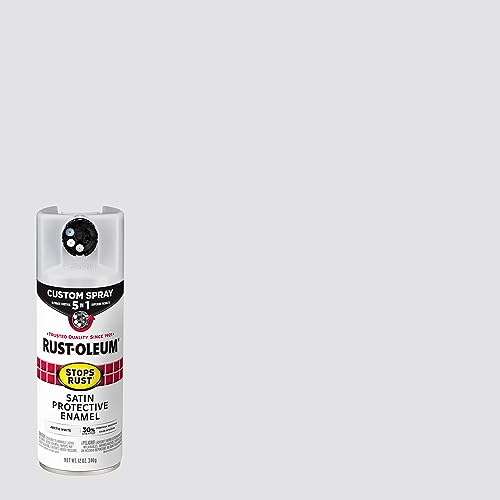 Image of Rust-Oleum 383424 Stops Rust Custom Spray 5-in-1 Spray Paint, 12 oz, Satin Arctic White (Pack of 4)