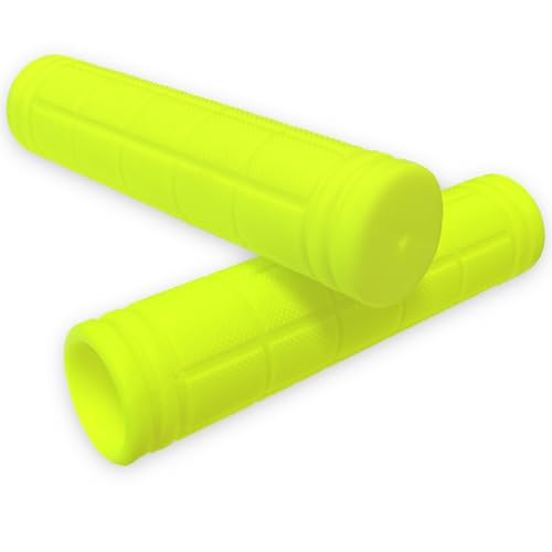 VIAUMBR Fahrradgriffe Fahrrad Griffe Lenker Griffe Ergonomisch aus Weichem Gummi rutschfest Rennrad Scooter MTB BMX Mountainbike Trekking Rad eBike 120mm gelb