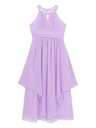 Kids Girls Dress Sequined Halter Special Occasion Dresses Elegant Long Birthday Party Dress Maxi Ball Gown3