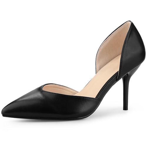 Allegra K Women's Closed Pointed Toe Slip on Stiletto High Heel Dress Pump Shoes