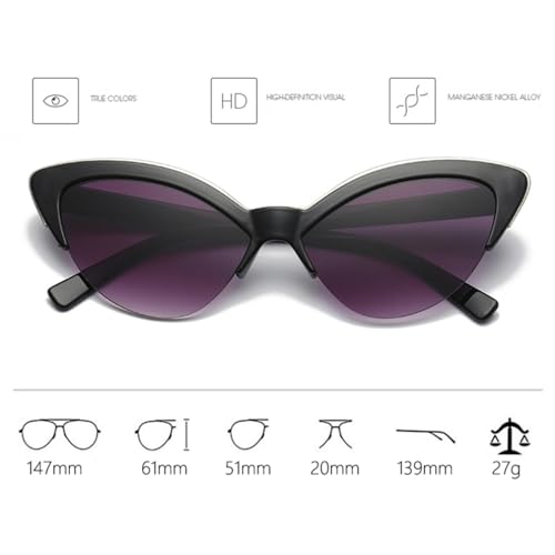 Lunettes de soleil œil de chat rétro avec monture affinée aux finitions soignées