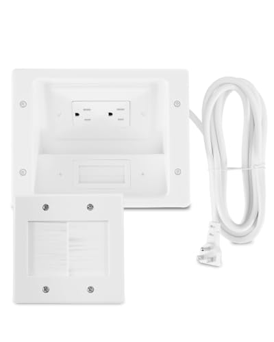 in Wall Cable Concealer Kit with Recessed TV Outlet Box,