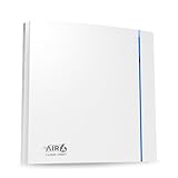 AIR 6 Cloud-100HT Silent Yet Powerful Bathroom Extractor Fan with Adjustable Humidity Sensor & Timer | Delivering 26.5l/s (95m3/h) | Wall or Ceiling Mounted Fan | White | IP45 | For 100mm /4" ducting