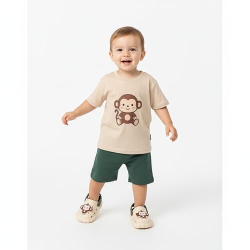 Image of GLJ Monkey Design Kids Clog Shoes - Comfortable Indoor and Outdoor Sandals for Boys & Girls 3150