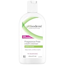 pHisoderm Fragrance Free Cream Face Cleanser With Aloe and Oats to Soothe & Calm, Non-foaming pH Balanced Sensitive Skin Face Wash, 6 Fl Oz 3 x 6 fl oz