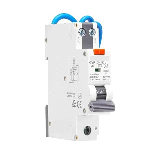 Disjoncteur différentiel 1P+N AC Type A GYR10N 40A 30mA pour tableau électrique