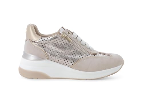 Baskets de marche Melluso beiges perforées à lacets k56231