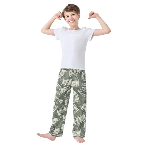 Boys' Pants Money Bills Vintage Dollar Sign Long Bottoms Jogger Pants Elastic Waist Trousers with Pockets S-XL2