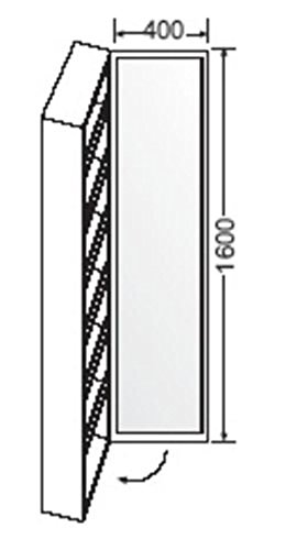 Preisvergleich Produktbild Burgbad Hochschrank, 1 Koffertür, 5 Ablagen, 1 Spiegel, SPCB040