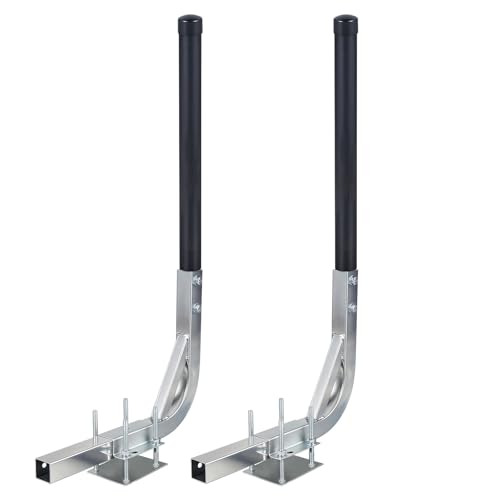 Hishine 1 Pair of Boat Trailer Guide L Shaped 31-48 Adjustable Design Trailer Guide Ons Galvanized Steel for Boat Fishing Boat Sailboat Trailer Black