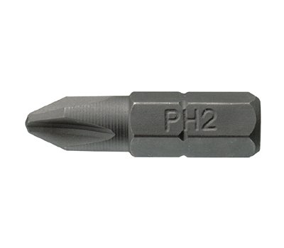 Teng Tools PH1 Bit - 25mm Long - 1/4 Inch Drive Hex Drive (Pack Qty: 10) -PH2500110