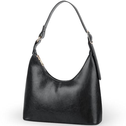 Retro Small Shoulder Bag for Women Mini Genuine Leather Hobo Underarm Purse Trendy Vintage Style for Casual or Daily Use