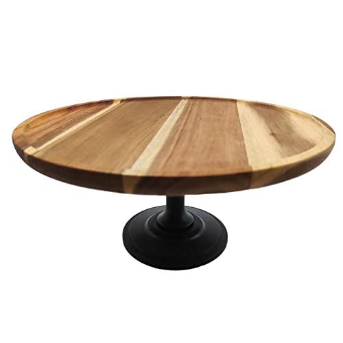 AADDFDD Bandeja de Madera para Servir Aperitivos, con Base de Pedestal para postres, Ideal para filmar Tartas de cumpleaños.