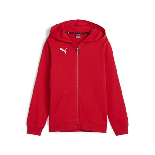 PUMA Jungen Teamgoal Casuals Hooded Jacket Sweat, Puma Red-puma White, 152 EU