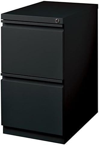 Hirsh Industries 2-Drawer Mobile Pedestal Cabinet for Letter-Size Files - Black, 15in.W x 19.88in.D x 27.27in.H, Model Number 18578