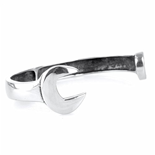 Pulsera ajustable de acero inoxidable con diseño de llave inglesa miniatura 3