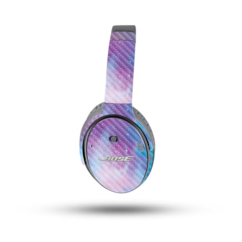 Image of MightySkins Carbon Fiber Skin Compatible with Bose QuietComfort 35 II Headphones - Cotton Candy Sky | Protective, Durable Textured Carbon Fiber Finish | Easy to Apply