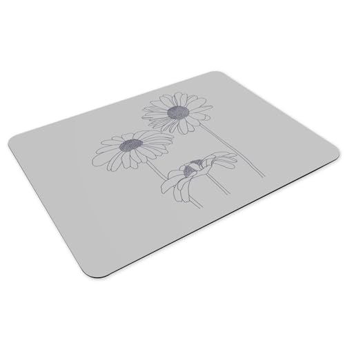 Set de table anthracite grand format 4 pièces avec dessous en caoutchouc imprimé fleurs - 3