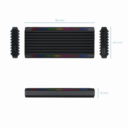 Boîtier M.2 NVMe NGFF USB 3.1 Gen 2 Type C avec éclairage RVB Blendend