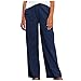 Haiorziyou Damenhose Stretch Hoher Bund Freizeithose Sommer Frauen Lässige Feste Hose Breites Bein Hohe Taille Lounge Palazzohose Mit Tasche Jogginghose Hose Gerades Atmungsaktiv Yogahose Haremshosen