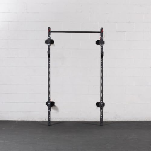 Titan Fitness T-3 Series Wall Mounted Folding Power Rack, 82" Height x 21" Depth, Compact Space-Saving Rack, 2x3 11-Gauge Steel Uprights, Includes J-Hooks & Pull-Up Bar - Thumbnail 6