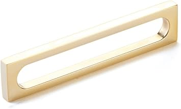 Schaub 10033-UNBR Cafe Collection 5 in. 127mm Oval Slot Pull, Unlacquered Brass