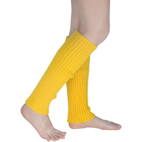 Image of FZBNSRKO Women Girls 80s Knit Leg Warmers Ribbed Long Leg Warmers for Party Sports Accessories