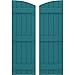 Ekena Millwork ARW401BE518X81ANH Americraft Five 3 Exterior Real Wood Joined Board-n-Batten Shutters w/Elliptical Top (Per Pair), 17 1/2"W x 81"H, Antigua