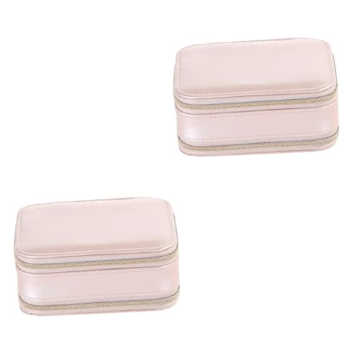 Boîte à bijoux en cuir PU lot de 2 rangements élégants pour bagues et boucles d'oreilles